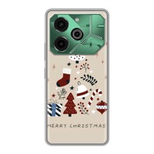 Рождественские Чехлы для Tecno Pova 6 Pro (VPrint) (Merry Christmas)