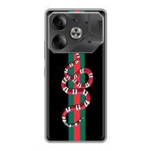 Чехлы Бренд GUCCI для Tecno Pova 6 – Змей Гуччи