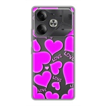 Чехлы для любимой на Техно Пова 6 (VPrint) (Pink hearts)