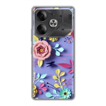 Чехлы с Цветами для Tecno Pova 6 (VPrint) (Цветочный дизайн)