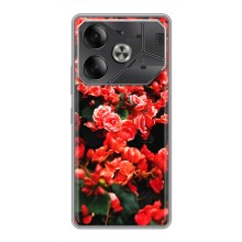 Чехлы с Цветами для Tecno Pova 6 (VPrint) (Цветы красные)