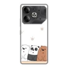 Чехлы с изображением разных животных для Tecno Pova 6 (Удивленные медвеженки)