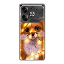 Чехлы с картинкой Лисички для Tecno Pova 6 (VPrint) (Лисичка в гирляндах)