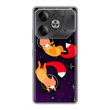 Чехлы с картинкой Лисички для Tecno Pova 6 (VPrint) (Лисички космонавты)