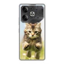 Чехлы с Котиками для Tecno Pova 6 (VPrint) (Прыжок кота)