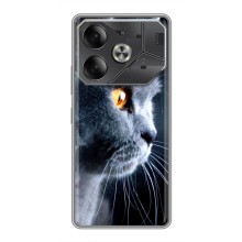 Чехлы с Котиками для Tecno Pova 6 (VPrint) (Серый Кот)