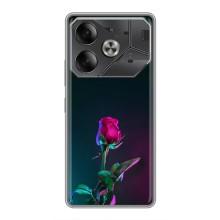 Чехлы с принтом Розочки для Tecno Pova 6 – Ночная роза