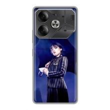 Чехлы с принтом Уэнсдей на Tecno Pova 6 – Уэнсдей с зонтом