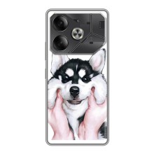 Чехлы с собаками для Tecno Pova 6 (VPrint) (Довольный Хаски)