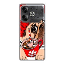 Чехлы с собаками для Tecno Pova 6 (VPrint) (Собачка в шапке)