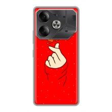 Чехлы (Знак сердечка) на Tecno Pova 6 – Сердце на красном