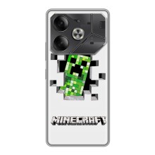 Чехол Майнкрафт на Tecno Pova 6 (AlphaPrint) Minecraft (крипер Майнкрафт)
