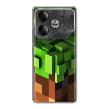 Чехол Майнкрафт на Tecno Pova 6 (AlphaPrint) Minecraft (текстура Майнкрафт)
