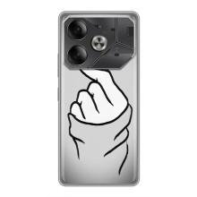 Чехол с принтом для Tecno Pova 6 (AlphaPrint - Знак сердечка)