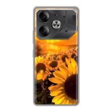Чехол с Цветами для Tecno Pova 6 (поле подсолнухов)