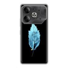 Чехол с картинками на черном фоне для Tecno Pova 6 – Листочек