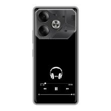 Чехол с картинками на черном фоне для Tecno Pova 6 – Плеер