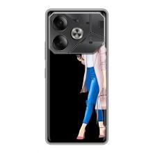 Чехол с картинкой Модные Девчонки Tecno Pova 6 – Девушка со смартфоном