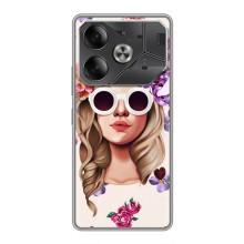 Чехол с картинкой Модные Девчонки Tecno Pova 6 – Девушка в очках