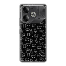 Чехол с принтом для Tecno Pova 6 (AlphaPrint) Модные коты (Меленькие котики)