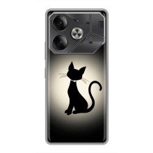 Чехол с принтом для Tecno Pova 6 (AlphaPrint) Модные коты (Силуэт котика)