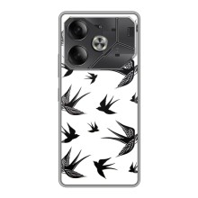 Чехол с птицами на Tecno Pova 6 (VPrint) (Ласточки)