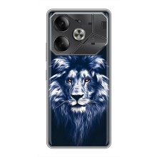 Чехол со Львом для Tecno Pova 6 (VPrint) (Синий Лев)