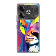 Чехол со Львом для Tecno Pova 6 (VPrint) (Яркий Лев)