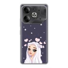 Чехол Стильные девушки на Tecno Pova 6 – Девушка и сердечки