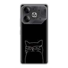 Чехол с рисунком кот на Tecno Pova 6 (Равнодушный кот)
