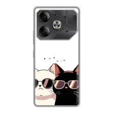Чехол с рисунком кот на Tecno Pova 6 (Коты в очках)