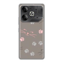 Чехол с рисунком кот на Tecno Pova 6 (Лапы и усы)