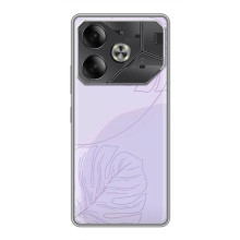 Чехол цветочный дизайн для Tecno Pova 6 – Монстера фиолетовая