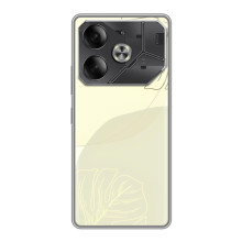 Чехол цветочный дизайн для Tecno Pova 6 – Зелёный фон