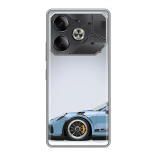 Чехол с авто Порше для Tecno Pova 6 – Голубой Порше