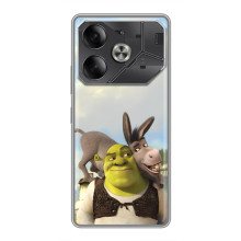 Чехол с мультфильмом Шрек на Tecno Pova 6 – Шрек и осел