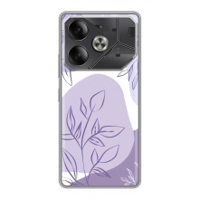 Силконовий чохол з принтом в квітах на Tecno Pova 6 – Фіолетовий дизайн