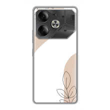 Силконовий чохол з принтом в квітах на Tecno Pova 6 – Нюдовий дизайн