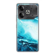 Мраморный чехол на Tecno Pova 6 (VPrint) (Голубой мрамор)