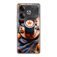 Чехол с уникальным дизайном «Осень с кофе» для Tecno Pova 6 – Кофе и тыквы