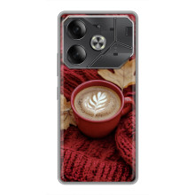 Чехол с уникальным дизайном «Осень с кофе» для Tecno Pova 6 – Кофе на пледе