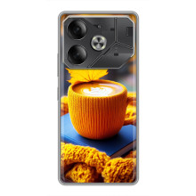 Чехол с уникальным дизайном «Осень с кофе» для Tecno Pova 6 – Кофе с жёлтым