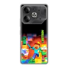Чехлы для Tecno Pova 6 (Персонажи Майн Крафт) – Герой Майнкрафт