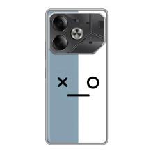 Силиконовые Чехлы (смешные стикеры) для Tecno Pova 6 – Серо-белый