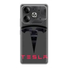 Силиконовый бампер с картинкой машины на Tecno Pova 6 – Logo TESLA