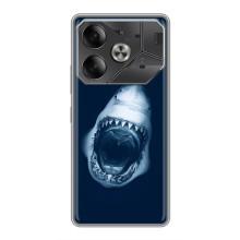 Силиконовый бампер с картинкой животных для Tecno Pova 6 (Пасть Акулы)