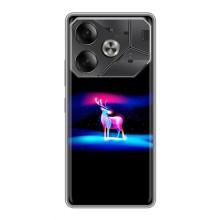 Силиконовый бампер с картинкой животных для Tecno Pova 6 (Яркий олень)