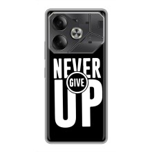 Силиконовый Чехол на Tecno Pova 6 с картинкой Nike – Never Give UP