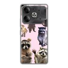 Силиконовый Чехол с Енотами на Tecno Pova 6 – Смешные Еноты