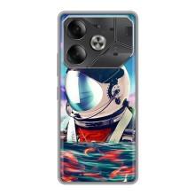 Силиконовый Чехол с принтом "Космонавты" на Tecno Pova 6 – Космонавт в воде